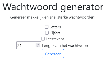 wachtwoord generator preview